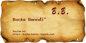 Bocke Bennó névjegykártya